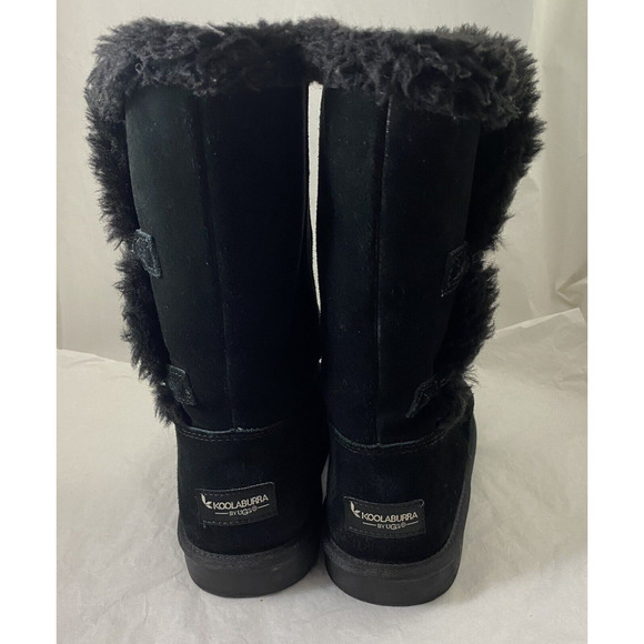 Koolaburra By Ugg Kinslei Black Suede Winter Snow Mid Calf Boot 1096443 … - Picture 5 of 11